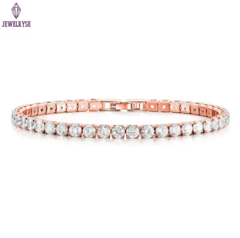 Fashioh hip hop 4mm cz tennis bracelet White Cubic zircon beads men bangle chains strand bracelets for women pulseiras bijoux silver crystal bracelets