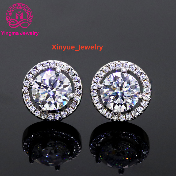 Delicate Sliver Earrings 05ct/1 Carat / 2 Carat Fashion Moissanite Jewelry Diamond Earrings VVS White D Moissanite Earrings