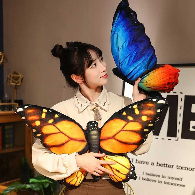 Colorful 3D Butterfly Girl Heart Creative Butterfly Stuffed Cushion Bed Bedroom Couch Room Decor Plush Throw s C251121