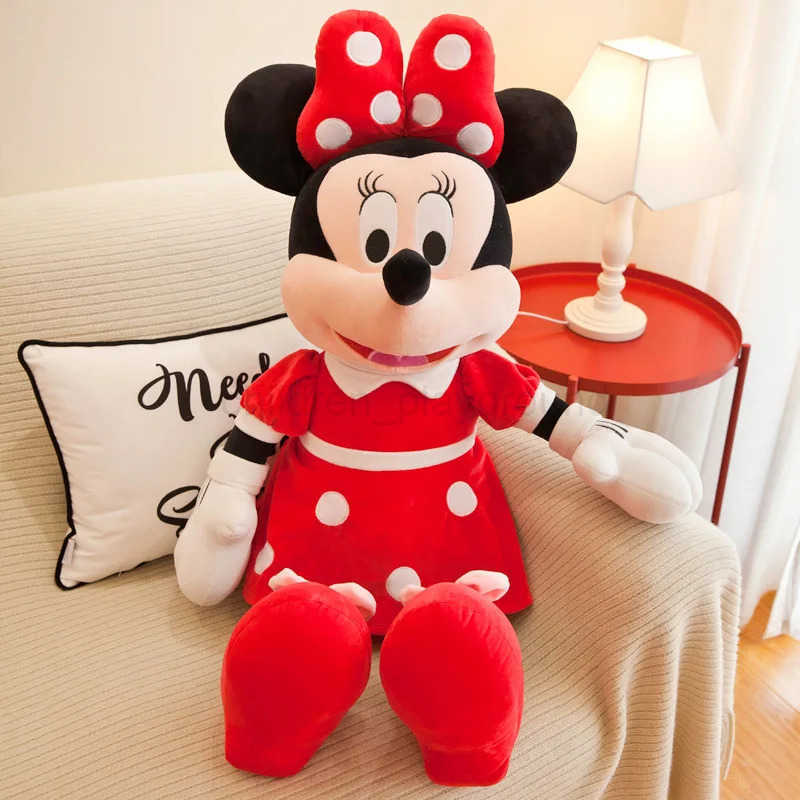 Disney 40-100cm Stuffed Mickey Minnie Mouse Plush Toy Soft Mickey Minnie Dolls Cushion Pillow Birthday Wedding Gifts for Kids Children W20250516