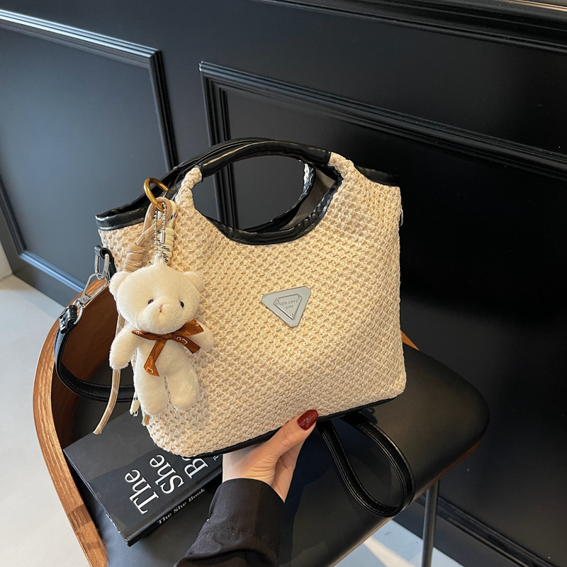 free shipping designer shoulder bags Spring New Fashionable Knitting black vintage casual flap pocket for woman