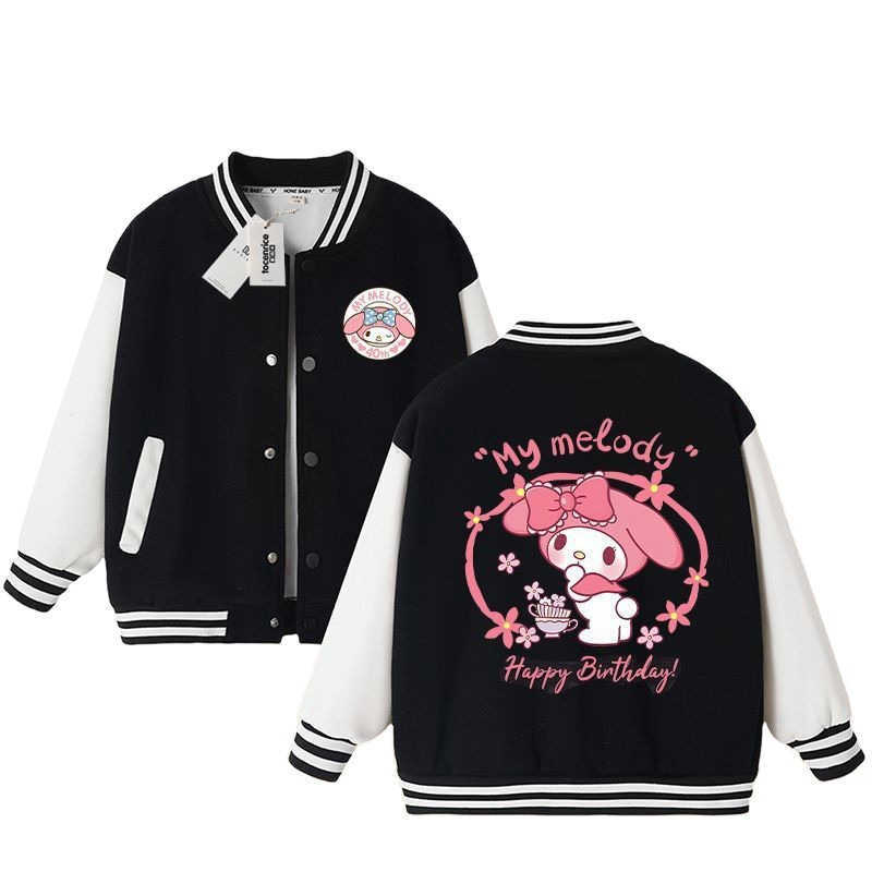 Sanrio My Melody Girls Baseball Jacket 2025 New Childrens Spring and Autumn Medium and Large Clothes Girls Jacket H251121