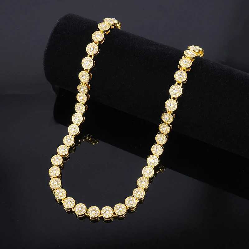 2025 New 45CM Luxurious Shiny Round Rhinestone Hop Tennis Chain Bracelet Necklace for Women Men Jewelry GiftXJ251121