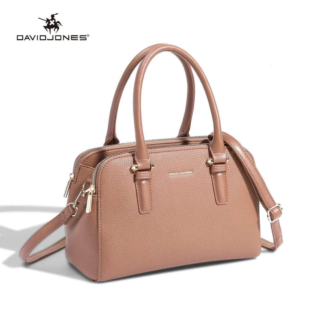 New David Jones Women Top Handle Student School Bookbag PU Leather Female Crossbody Large Capacity Lady Shoulder Bag Bag