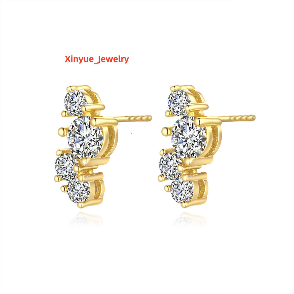 9 Adodo Jewelry Factory 18k Gold Plated 925 Sterling Silver Asymmetrical Geometric 05ct Moissanite Stud Earrings for Women