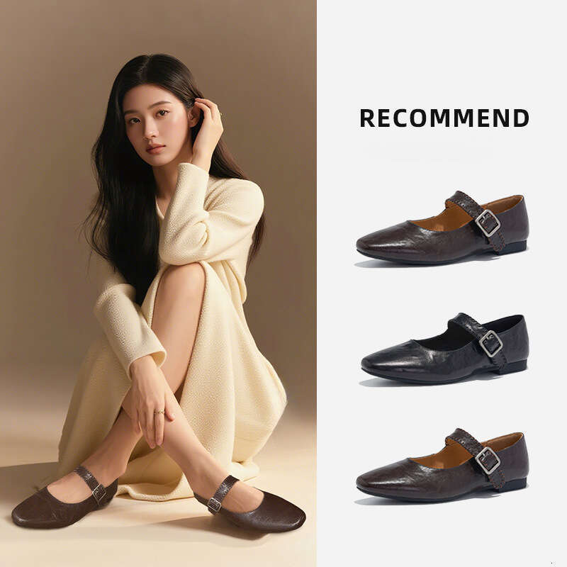 Designer Shoe Sheepskin Mary Jane for Women 2025 Fall New Flat dress shoes for women