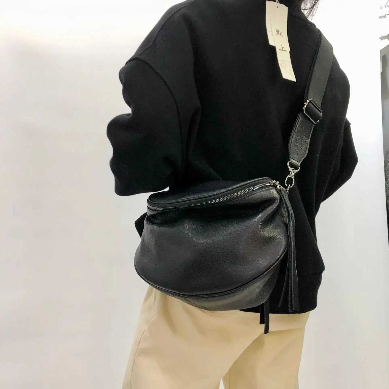 Fashion Leather Cowhide Saddle Ch Large Capacity Shoder Crossbody Bag Canvas Purse Y251121