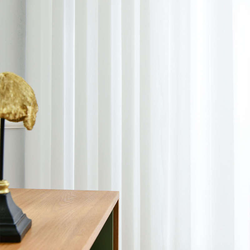 A662 simple anti-scratch diamond gauze curtain light-transmitting and elegant balcony living room bedroom bay window anti-hook and anti-cat claw white