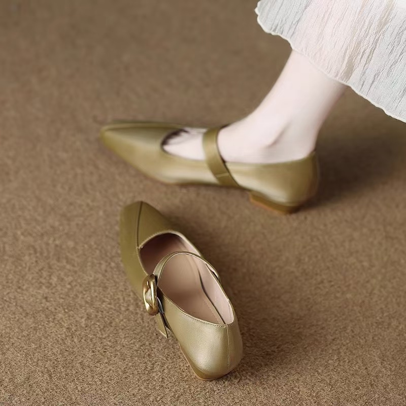 Spring New Autumn Leather Fashion Square Toe for Mary Jane Shoes atos Mujer Women New Pumps fea7