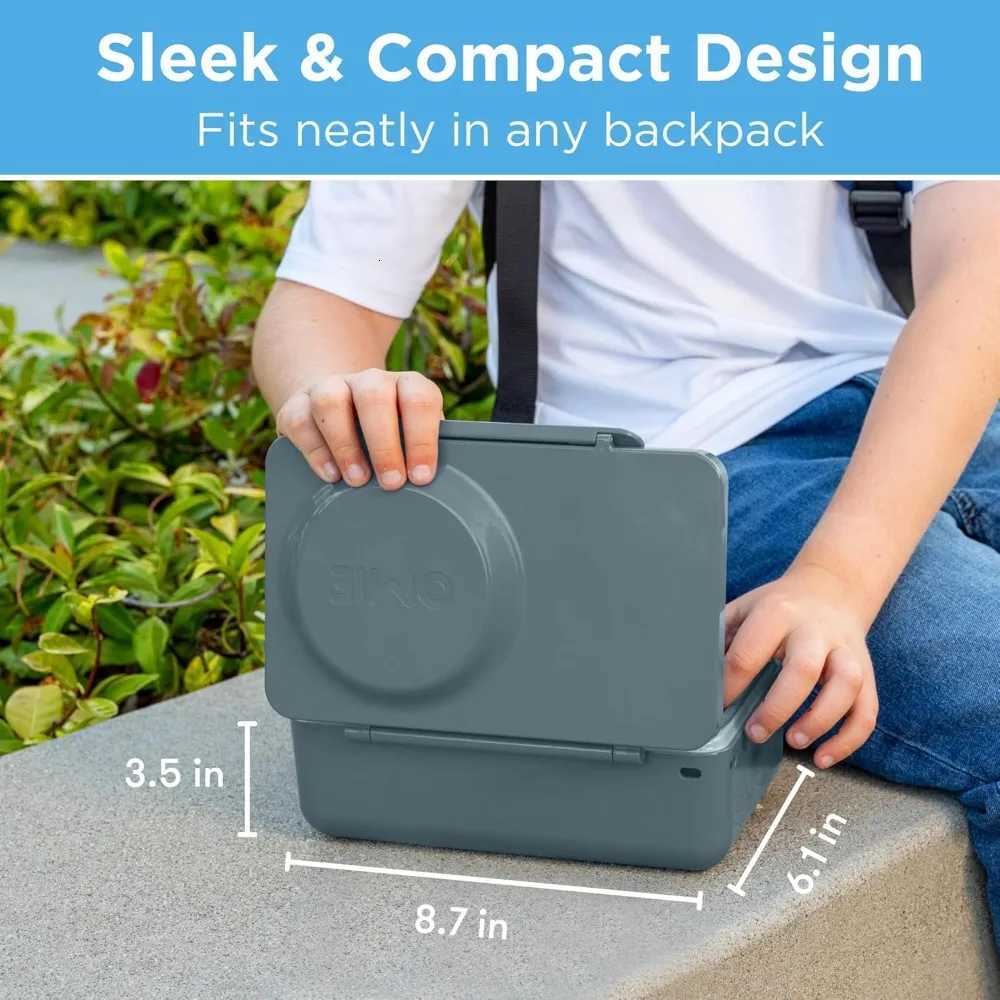 Insulated Kids Lunch Box Leak Proof Thermal Food Jar 2 Compartments Bento with Ice PackM251121