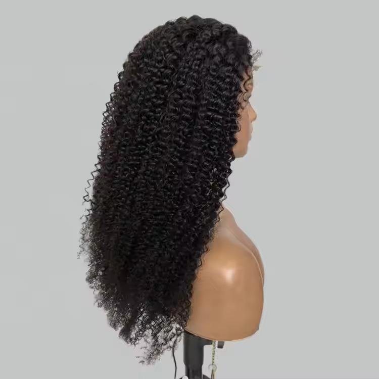 ViBESHiFT 16-34 inch Jerry Curly Wigs Raw Human Hair Transparent Lace Front Wigs 200% Density Frontal wigs Brazilian Virgin Hair