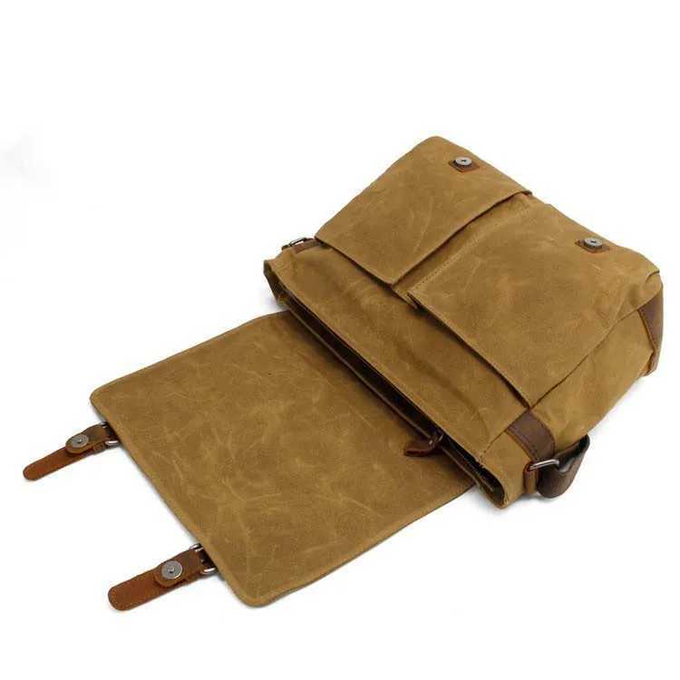 Fashion New Fi Thick Wax Canvas Men Shoder bag Messenger bag Men Crossbody Bag Vintage m Leisure Sling bag Casual Boy Y251121