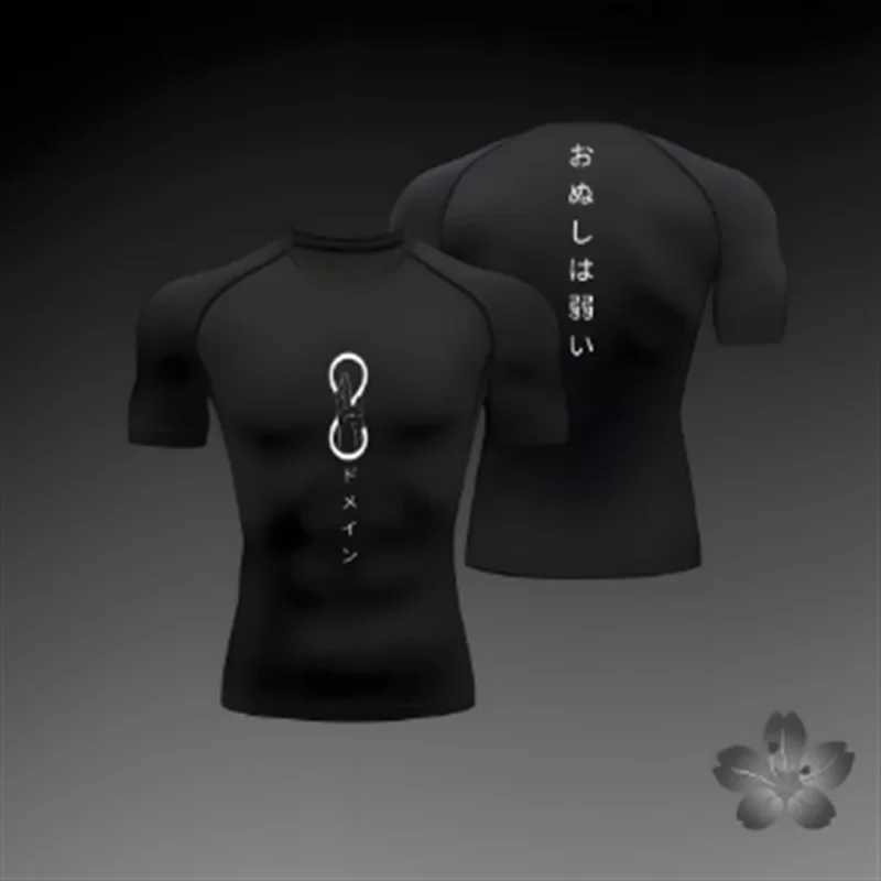 Summer short sleeved mens compression sports T-shirt new running fast drying gym jogging shirt Rashguard Jiu Jitsu top X250421