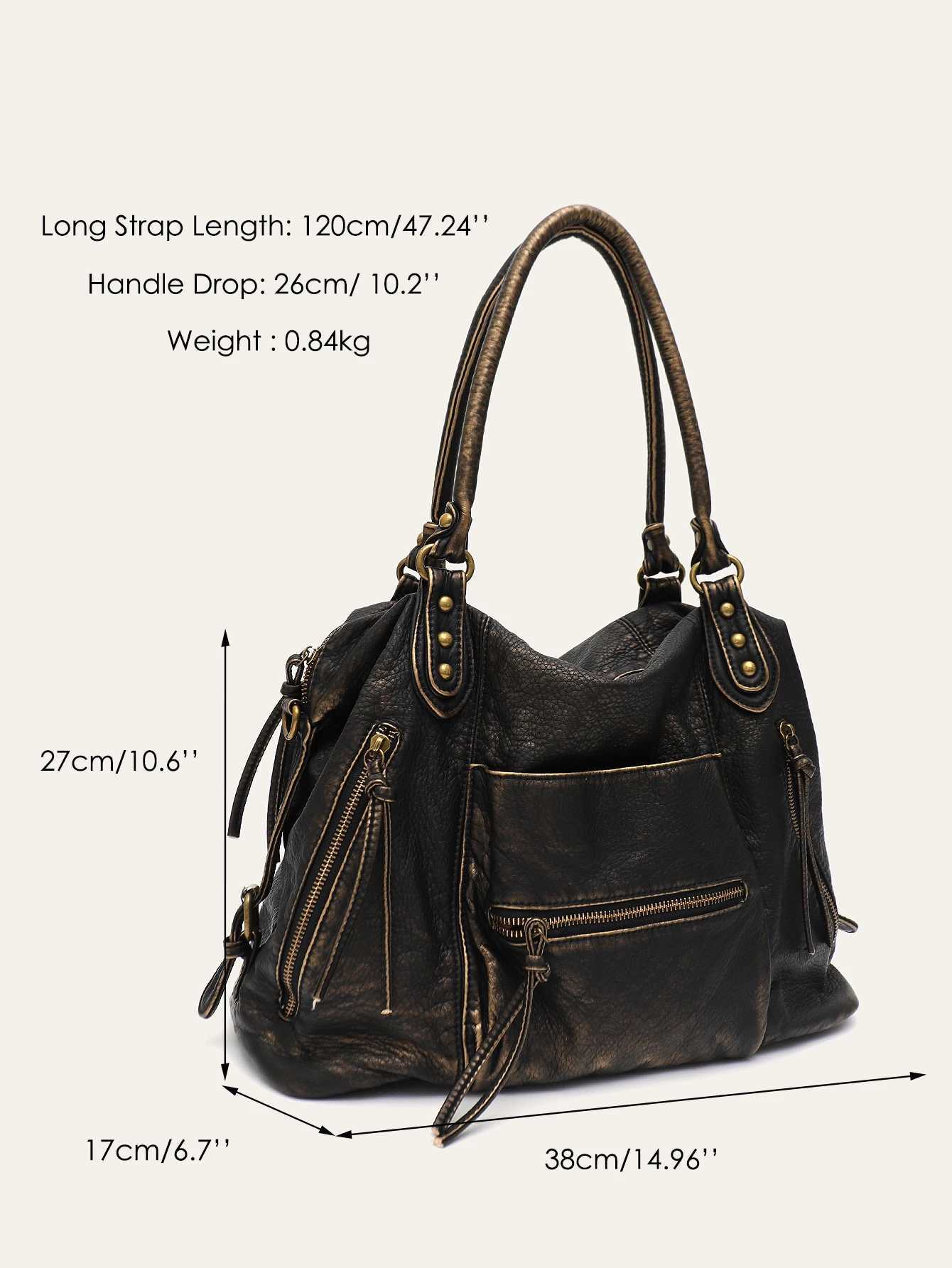 CEZIRA Cool Street Style Tote Wens B-off Color Wed PU s Crossbody Shoder Handbag Large Bag Travel Cmute Y251121