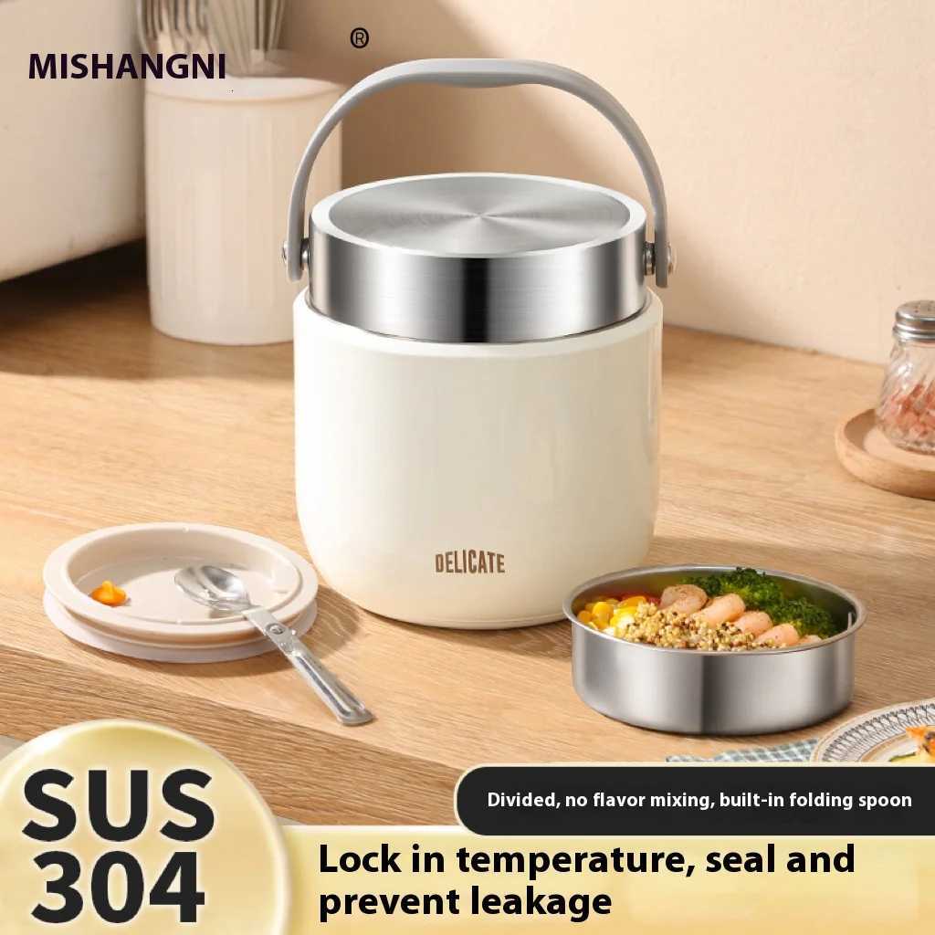Portable Bento box304 Stainless Steel Vacuum Pot Double-layer Insulated Lunch Box Insulated Lunch Bucket Office Worker Bento BoxM251121
