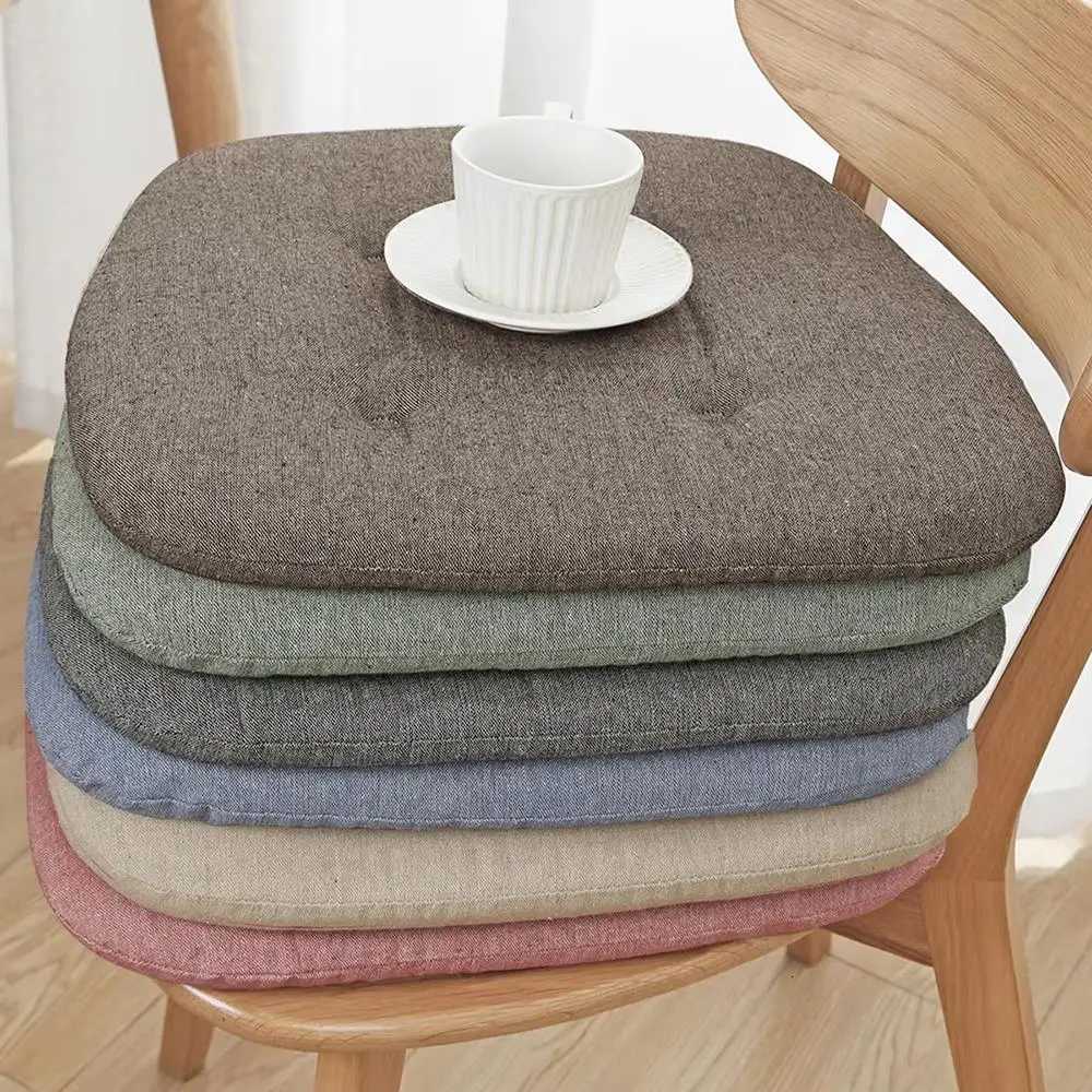 Horseshoe Shape Dining Chair Cushion Cotton Linen Seat Pad Home Use Cushion Breathable All Season Keep Warm Chair Pad C251121