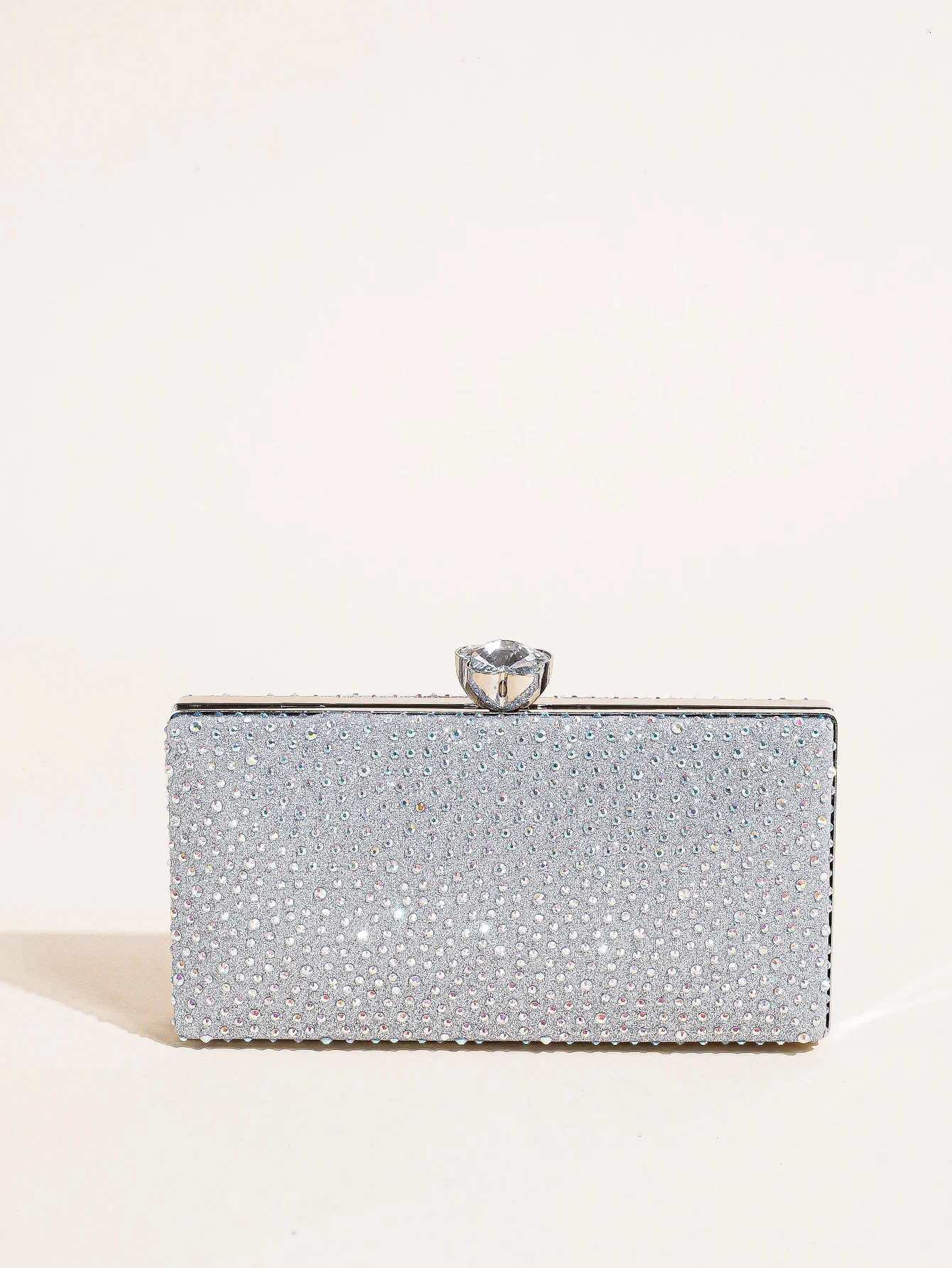 Classic Elegant Mini Square Rhinestone Decor Evening Clutch Bag Clip Womens Dinner Wallet y Prom 251121