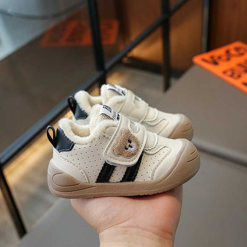 2024 Winter New Children Casual Plush Shoes for Girls Boys Fashion Korean Style Soft Sole Anti-slippery Versatile Chic Warm Shoe H260130
