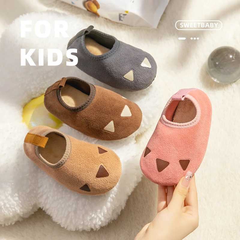 Children Indoor Shoes With Soft Soles Kids Anti Slip And Breathable Plush Floor Shoes Boys And Girls Winter Cotton ShoesW251121