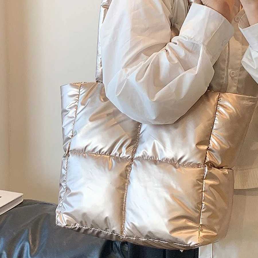 Waterproof Tote Bag for Wen Puffer Cott Padded Shoder Bag Large Capacity Ladies Handbags Quilted Work Cmute Shopping Bag Y251121