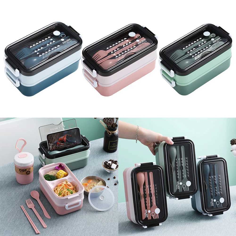 304 Stainless Steel Lunch Box Bento Lunch Box Thermo Food Storage Box Food-Safe Bento Lunch Boxes For School Kids Office WorkerM251121
