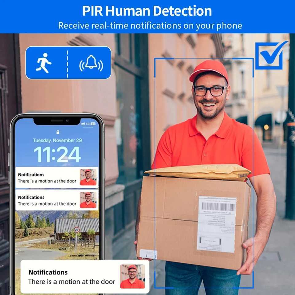 5GHz 2.4GHz wireless WIFI doorbell 1080P video intercom doorbell with camera Tuya intelligent PIR motion detection home security doorbell X250421