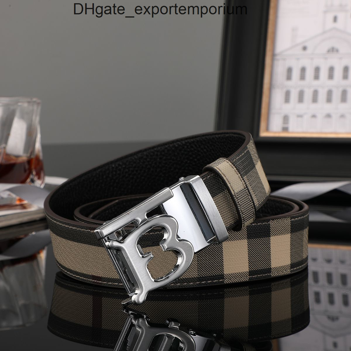 With box vintage woman tb stripe automatic Width 38cm belt Luxurys designer for man waist business gym burberriness burbrery burberrry burbery burrberry belts 55VX