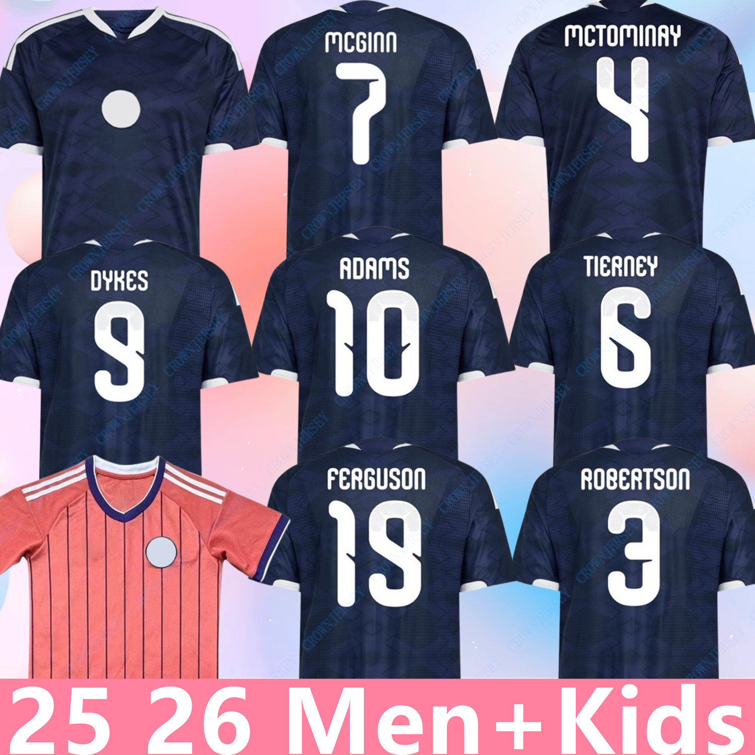 25 26 scotland football shirt Soccer Jerseys DYKES ADAMS ROBERTSON McTominay McGREGOR SHANKLAND MCGREGOR Home maillot de Foot men kids kits unifrom pink WOMEN 150TH