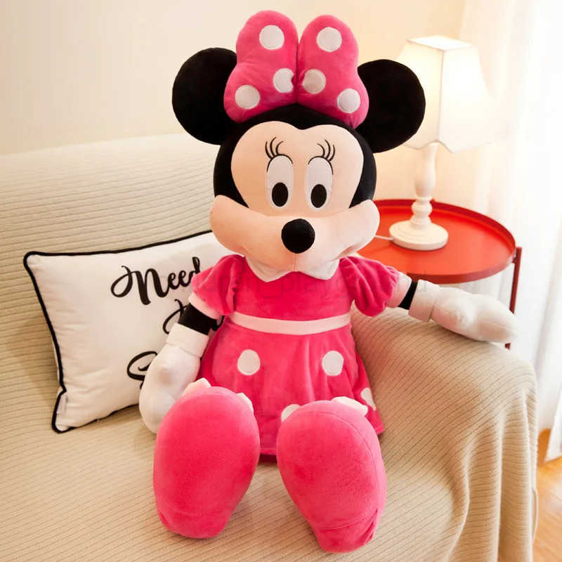 Disney 40-100cm Stuffed Mickey Minnie Mouse Plush Toy Soft Mickey Minnie Dolls Cushion Pillow Birthday Wedding Gifts for Kids Children W20250516