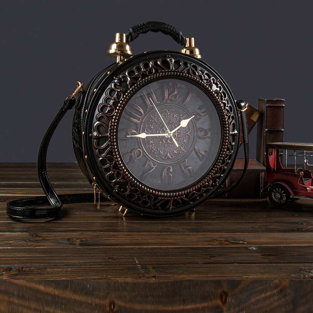 New Retro Style Creative Watch With Battery Compartment Quirky Women S Crossbody Shoulder Bag And Wallet