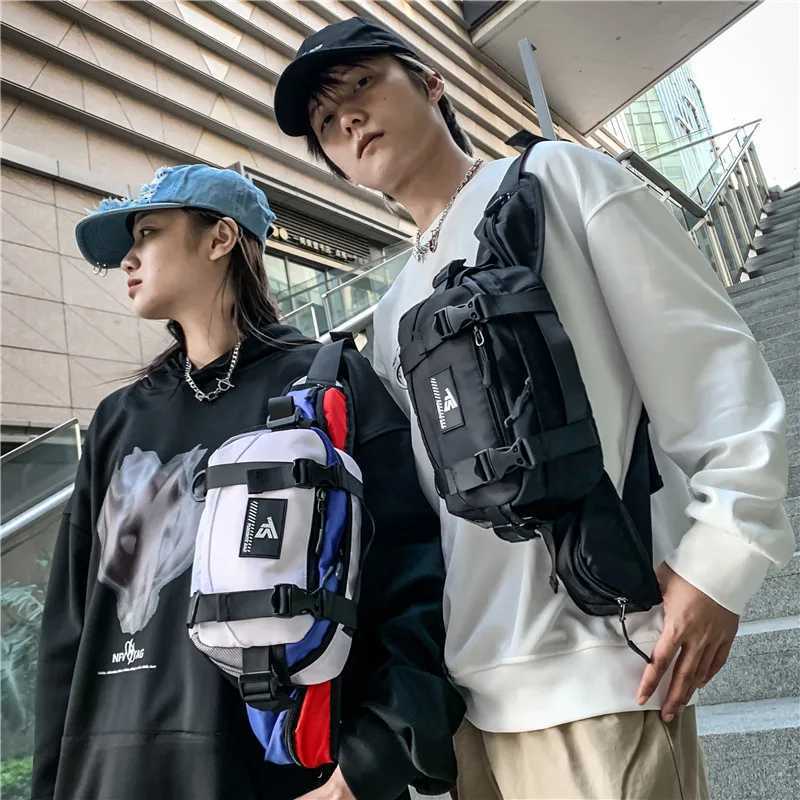 Fashion Large Capacity Punk Hip Hop Techwear Fanny Packs For Men Wen Outdoor Sport Casual Ch Bag Mtifuncti Motorcycle Waist Bag Y251121