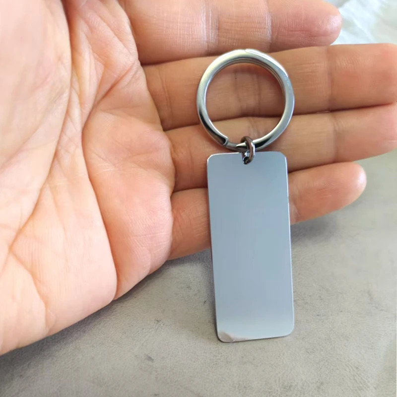 10Pcs Mirror Polished 304 Stainless Steel Rectangle Blank Keychain For DIY Keychains Jewelry Marking 4 Colors Wholesale 251121