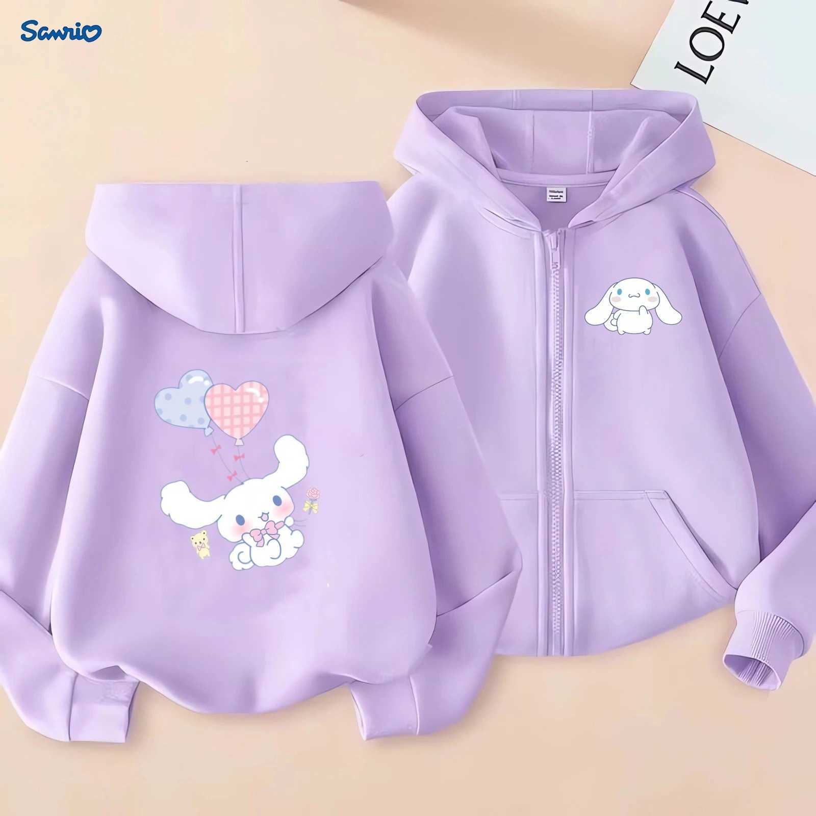Sanrio Big-Eared Dog Korean Version Childrens Hoodie Autumn Winter Fleece Zipper Sweatshirt H251121