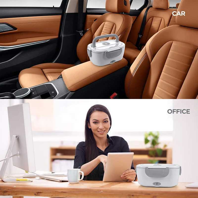 Stainless Steel Electric Heating Lunch Box 12V 24V 110V 220V Car US EU Plug School Picnic Portable Food Warmer Container HeaterM251121