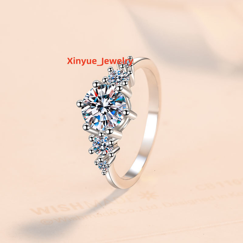 Fine Jewel GRA Certified VVs1 Diamond Moissanite High Quality Claw Set 925 Sterling Silver Ring of Ladies for Wedding Engagement