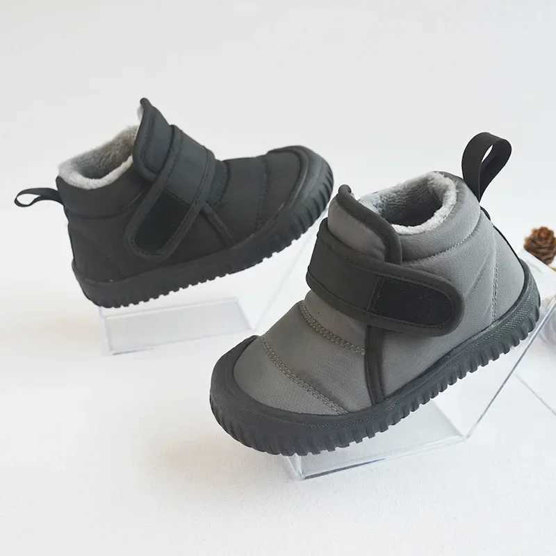 2025 Winter children new velvets cotton shoes baby casual soft-soled warm cotton boots boys and girls fashion short snow bootsW251121