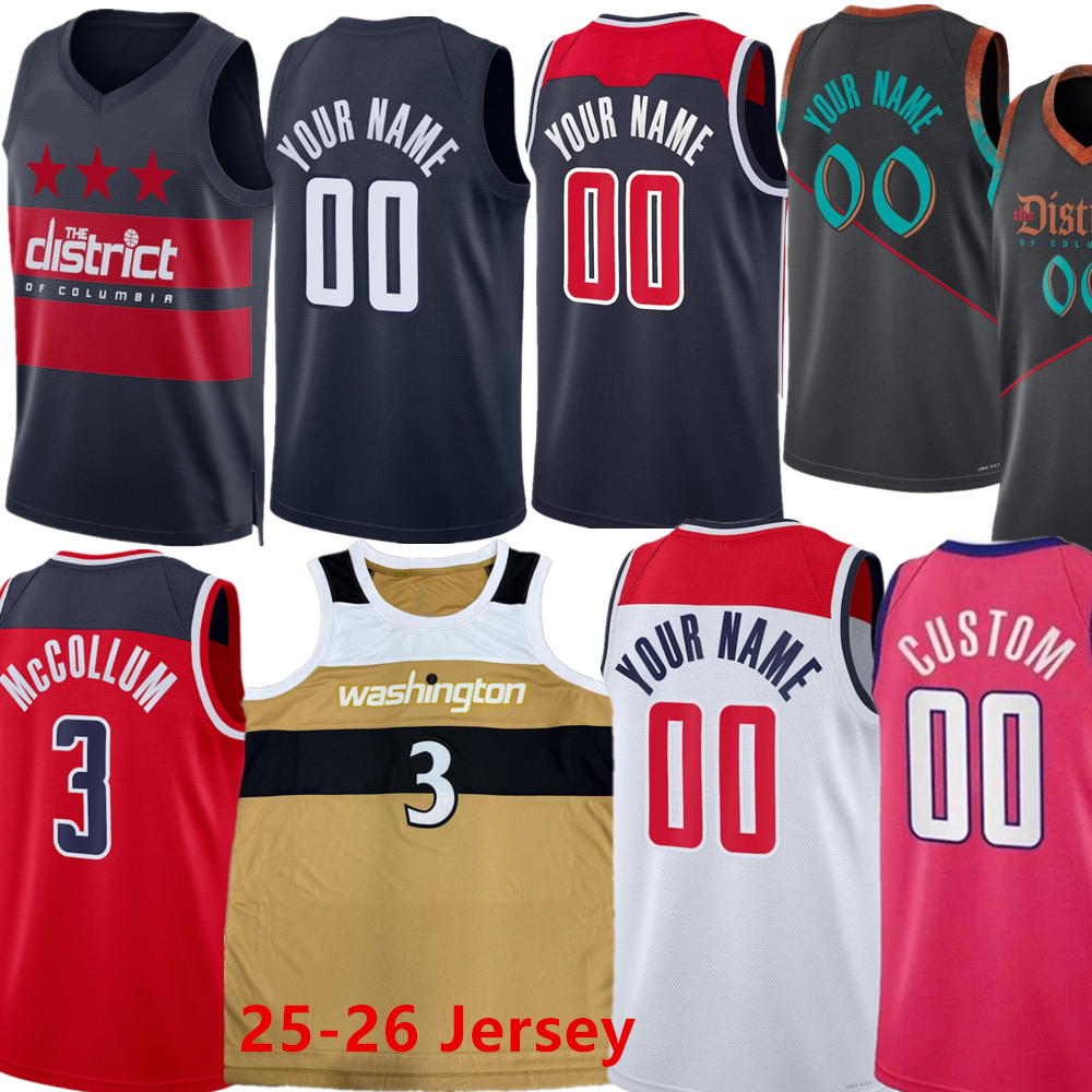 Custom Khris Middleton Basketball CJ McCollum JerseysMarvin Bagley III Wizard Corey Kispert Kyshawn George Bilal Coulibaly