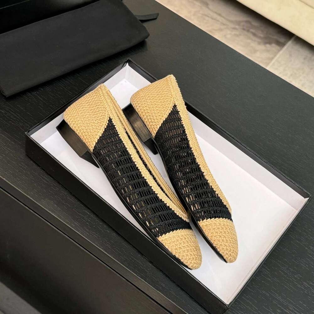 Women Size35-42 Weaving Ballet Flats Genuine Leather Mixed Colors Round Toes Slip On Designer Shoes atillas De Mujer