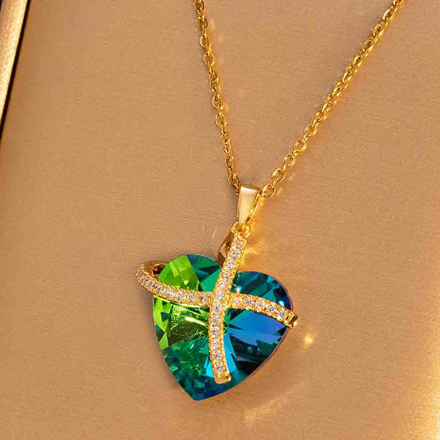 titanium steel Loving Heart Rose moissanite chain designer necklace designer necklace for woman diamond chain luxury jewelry women mens necklace y2k n - view 7
