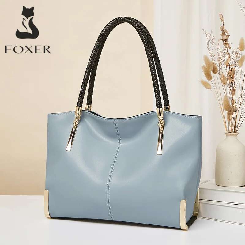 FOXER Brand Genuine Leather Handbag Winter Women Original Design Shoulder Tote Large Capacity Lady Bag Chrismas Gift Bag