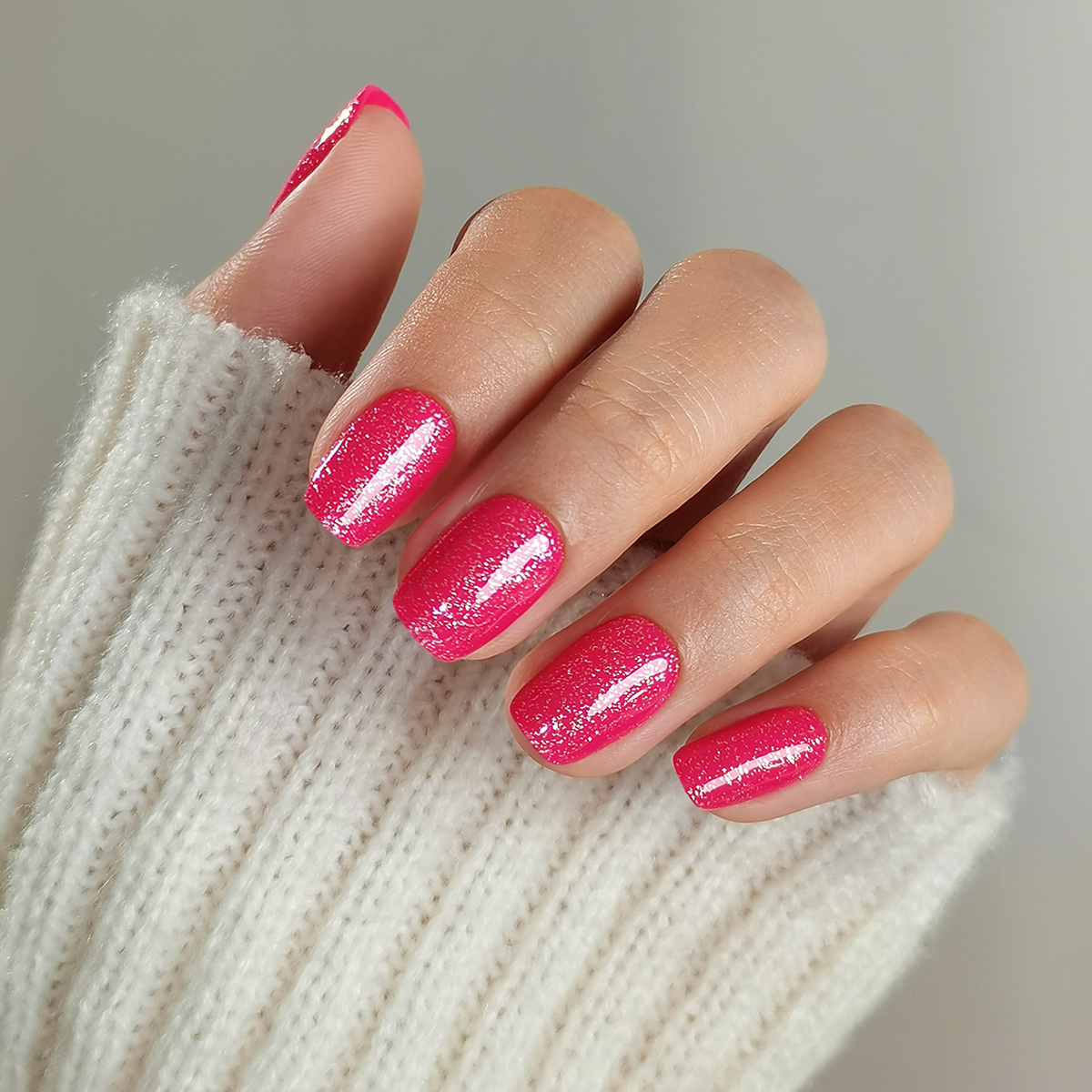 32 pieces of gel short square press-on nails, pink diamond Japanese nails, suitable for girls and ladies, date gifts, Valentine's Day, Christmas 