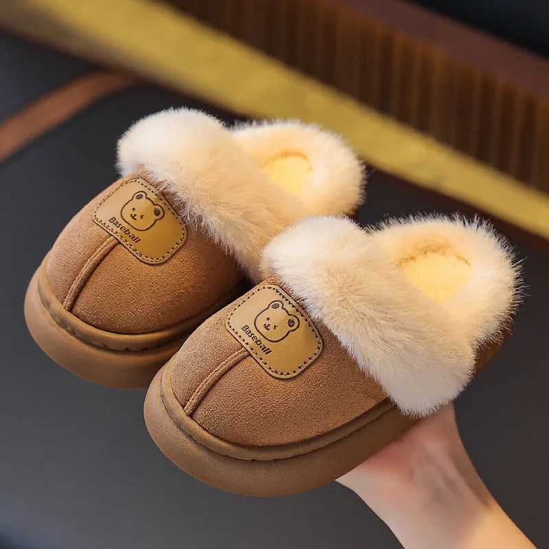 Children Winter Fashion Cotton Shoes Cartoon Soft Soled Warm Non-slip Girls Home Outdoor Boys Thick-soled Wool Cotton ShoesW251121