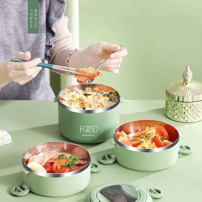 Warm lunch box Multilayer super long insulated lunch bucket Office Student stainless steel lunch box Microwave oven heatingM251121