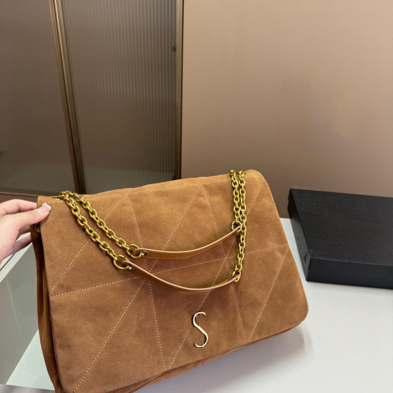 purse designer handbag luxury shoulder bags Suede Retro Envelope Bag Small leather messenger bag Multiple layers partitions Gold chain bag EXW25111211