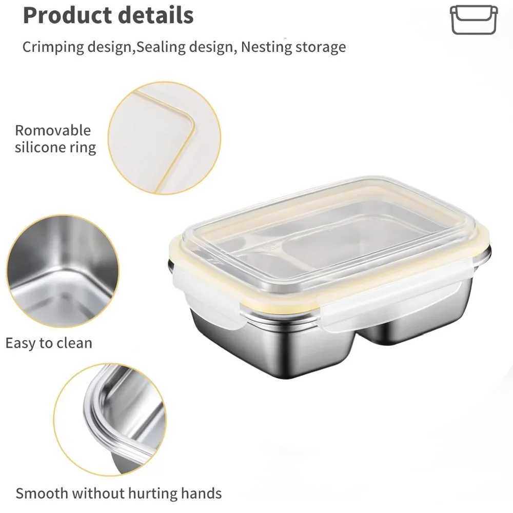 304 Stainless Steel Bento Lunch Box for Kids and Adults Leak-Proof Lunchbox Food Meal Prep Storage Container Dishwasher SafeM251121