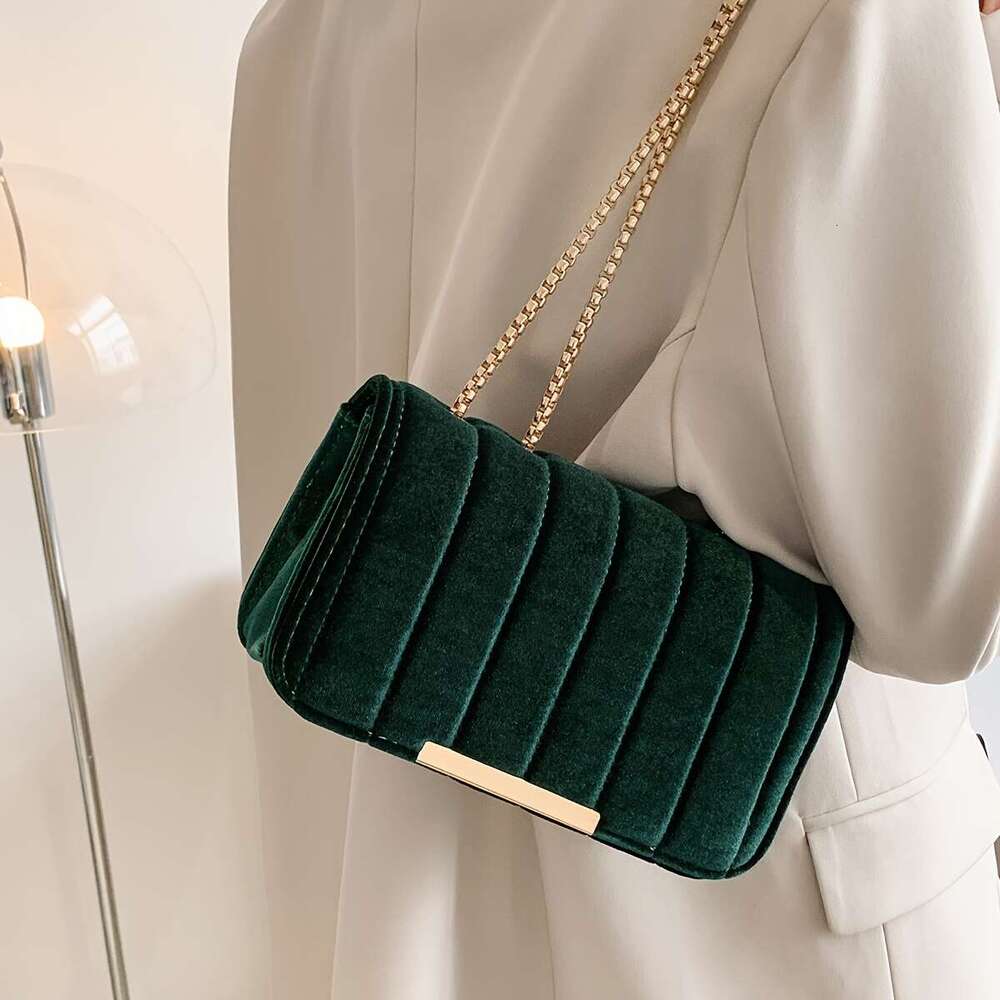 Velvet Fabric Women's Shoulder Middle-aged Fashion Large Capacity Bag