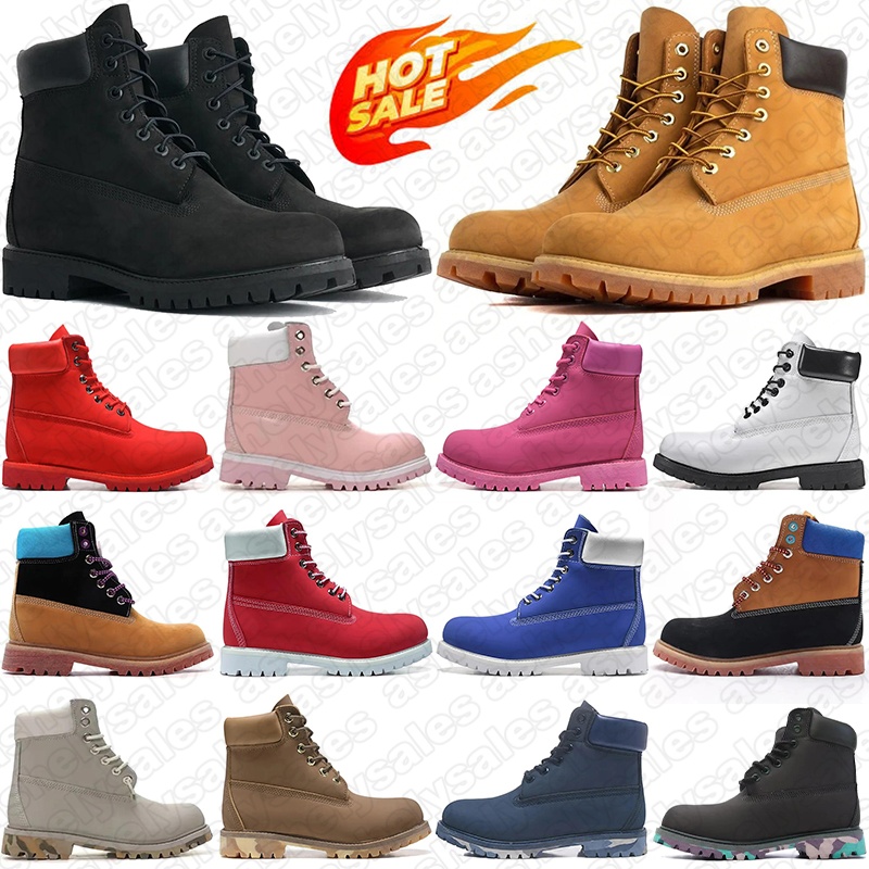 with box designer tims boots womens mens soccer cleats autumn winter Boots cowboy cowgirl botte bottes martin hunters rain boot men women snow booties martine hot