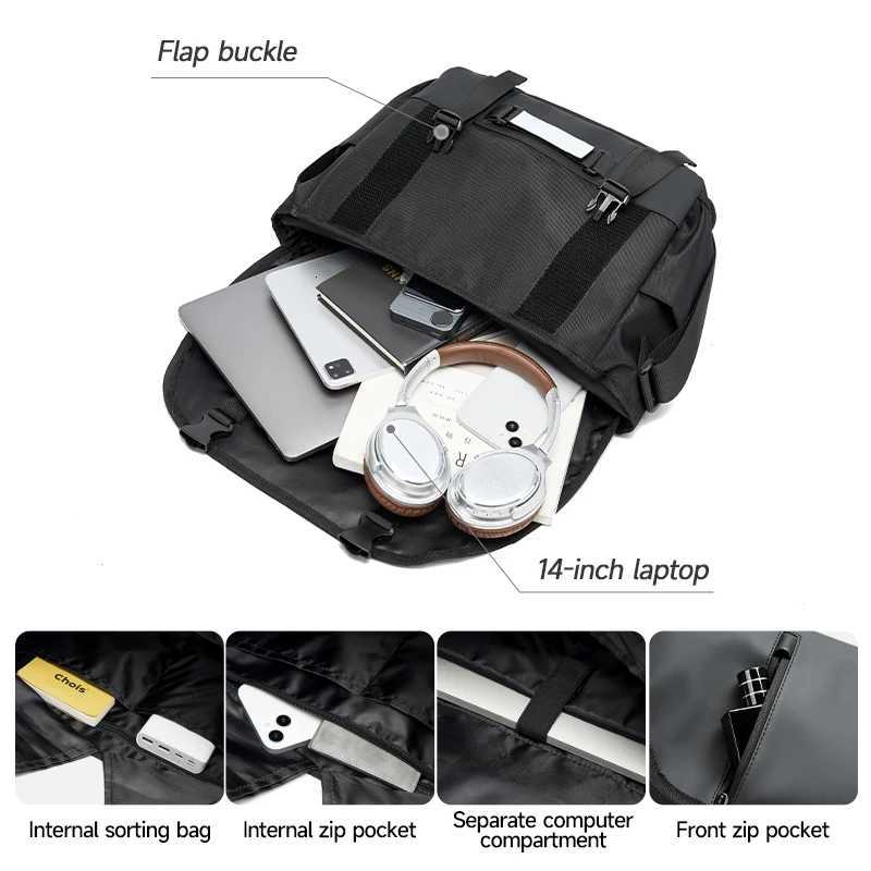 Fashion Messenger Bags Men Mtifunctial Crossbody Bag Waterproof Casual Sling Bag Large Capacity School Crossbody Travel Bussiness Y251121