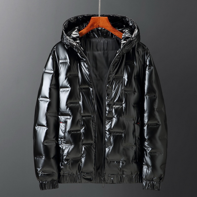 High Gloss Men Winter Coat Warm Short Padded Jacket Cold Weather Windproof Outdoor Sport European size: S-3XL