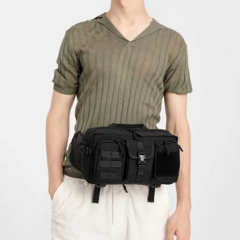 Fashion Mens Tactical Waist Bag Outdoor Hiking Waterproof Crossbody Bag Sports Mtifunctial Large Capacity Waist Bag Messenger Bag Y251121